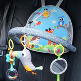 Versatile Infant Activity Center: Baby Car Seat Mirror with Hanging Toys for Safe, Stimulating Travel and Play