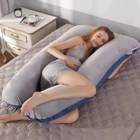 Pregnancy Pillow for sleeping Maternity Pillow Pregnant Women's Pillow U-Shape Full Body Pillow Side Lying Pillow Pure Cotton Detachable and Washable U-shaped Napping Pillow Cushion