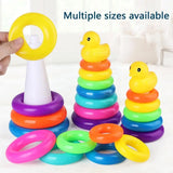 Colorful Animal Stacking Tower: Montessori-inspired Wooden Educational Toy for Early Learning and Playful Development