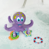 Nuby Floating Purple Octopus with 3 Hoopla Rings Interactive Bath Toy Kids Toddlers