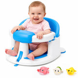 Baby Bath Seat with One-Touch Armrest & 3 Suction Cups, 6 Months+ – Blue
