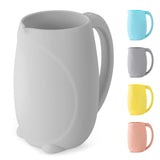 Baby Bath Rinse Cup - Children's Shampoo and Body Wash Rinse Cup with Easy Grip Handle for Rinsing Baby Shampoo and Soap - Food Grade Silicone - Penguin (Blue)