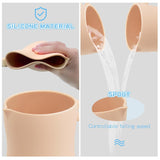 Baby Bath Rinse Cup - Children's Shampoo and Body Wash Rinse Cup with Easy Grip Handle for Rinsing Baby Shampoo and Soap - Food Grade Silicone - Penguin (Blue)