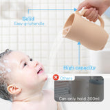 Baby Bath Rinse Cup - Children's Shampoo and Body Wash Rinse Cup with Easy Grip Handle for Rinsing Baby Shampoo and Soap - Food Grade Silicone - Penguin (Blue)