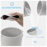 Baby Bath Rinse Cup - Children's Shampoo and Body Wash Rinse Cup with Easy Grip Handle for Rinsing Baby Shampoo and Soap - Food Grade Silicone - Penguin (Blue)