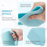 Baby Bath Rinse Cup - Children's Shampoo and Body Wash Rinse Cup with Easy Grip Handle for Rinsing Baby Shampoo and Soap - Food Grade Silicone - Penguin (Blue)