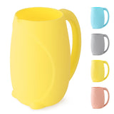 Baby Bath Rinse Cup - Children's Shampoo and Body Wash Rinse Cup with Easy Grip Handle for Rinsing Baby Shampoo and Soap - Food Grade Silicone - Penguin (Blue)