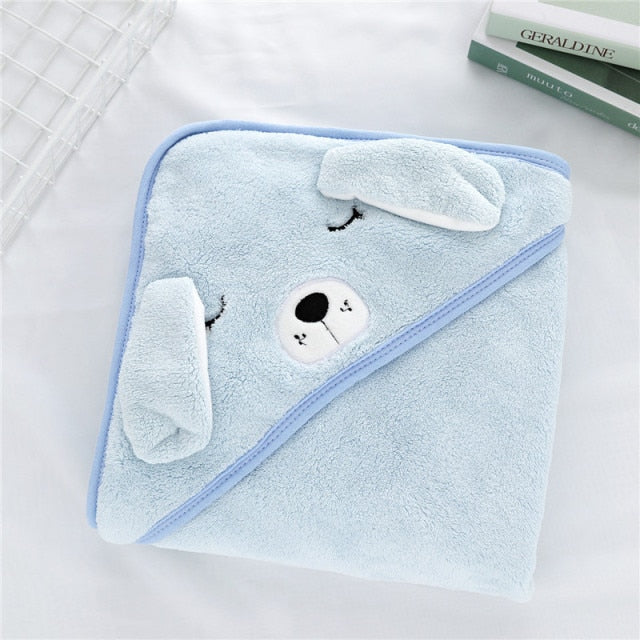 Toddler Baby Hooded Towels Newborn Kids Bathrobe Super Soft Bath Towel Blanket Warm Sleeping Swaddle Wrap for Infant Boys Girls